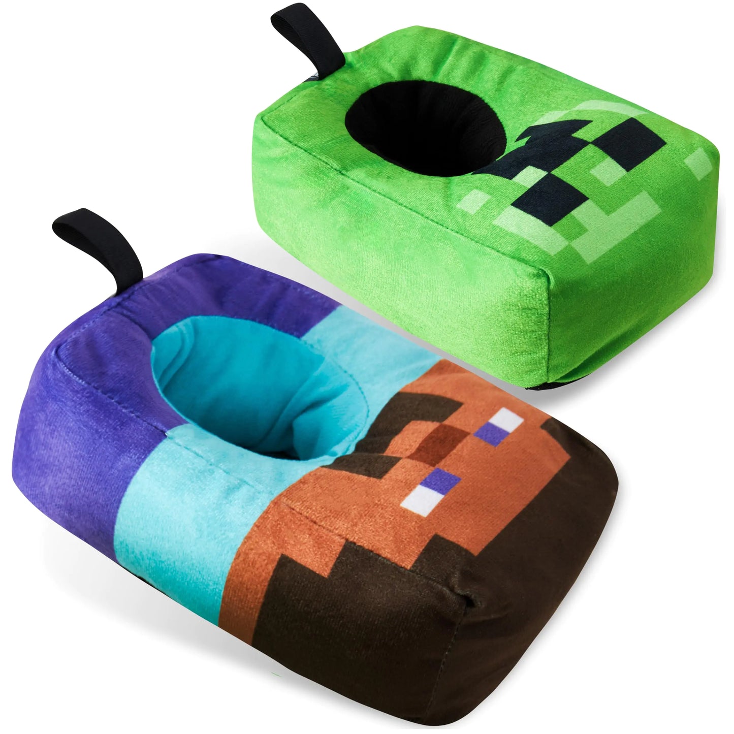 Minecraft Boys Slippers Cozy Indoor House Shoes - Gamer Gifts for Boys (Multi 2.5/3.5 US)